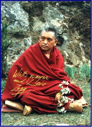 Lama Zopa: "Da molti lama abbiamo sentito l'aneddoto sui discepoli di Nagarjuna, che nella vita precedente erano due piccioni, e che mentre erano posati sul soffitto della sua caverna ascoltavano Nagarjuna che recitava". 