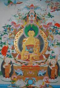 Holy thanka on Boddha Sakyamuni by the master Sonam Tanzin, Manali