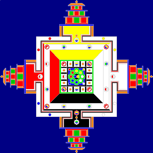 Particolare del cuore del mandala di Kalachakra