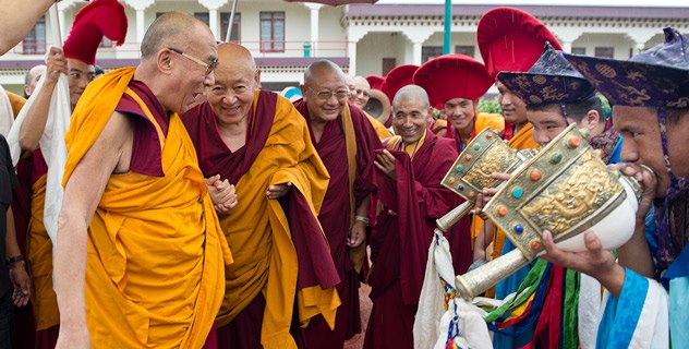 Sua Santità il Dalai Lama con Sua Santità Drikung Chetsang Rinpoche