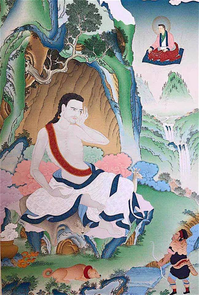 Milarepa: When in one's own mind one ponders On the original state of Mind, Illusory thoughts of themselves dissolve