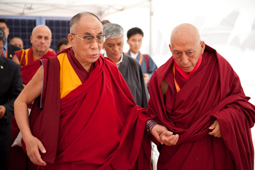 Sua Santità il Dalai Lama col Primo Ministro Prof. Samdhong Rinpoche