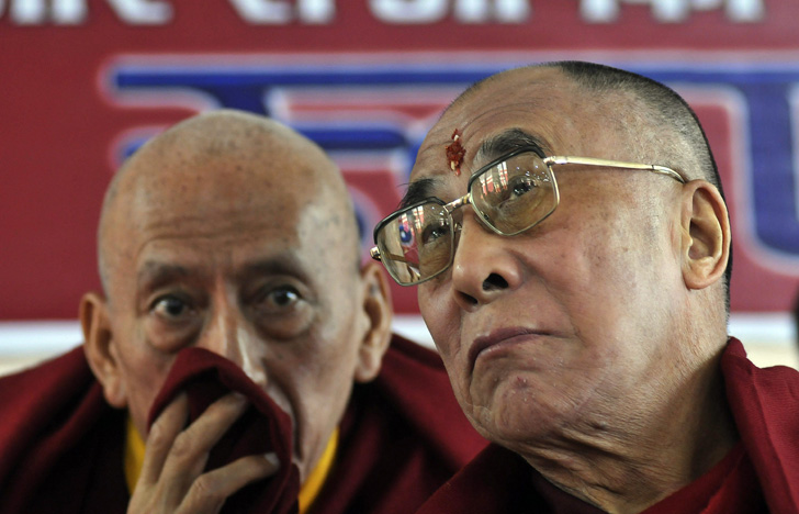 Sua Santità il Dalai Lama col Prof. Samdhong Rinpoche, capo del governo tibetano in esilio 