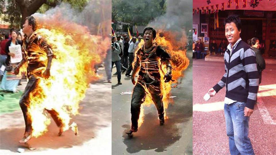 Tawu Jamphel Yeshi che si è immolato ieri colfuoco a Delhi per protestare contro la visita in India del premier cinese Hu Jin Tao.