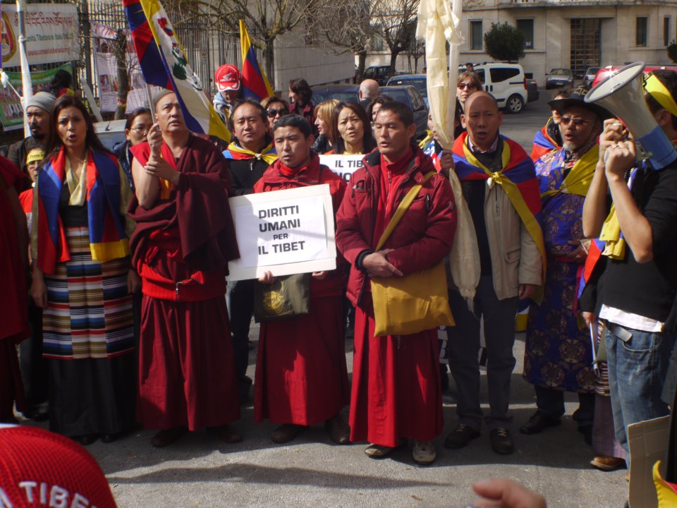 Una recente manifestazione a Roma per i diritti umani in Tibet
