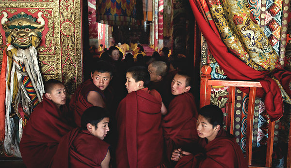 Monks at Kirti Monastery. The wave of self-immolations is one of the biggest in modern history. 