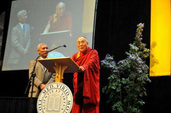 His Holiness the Dalai Lama: “The possibility of creating a more peaceful world is dependent on developing concern for others’ well-being, another word for which is compassion”. 