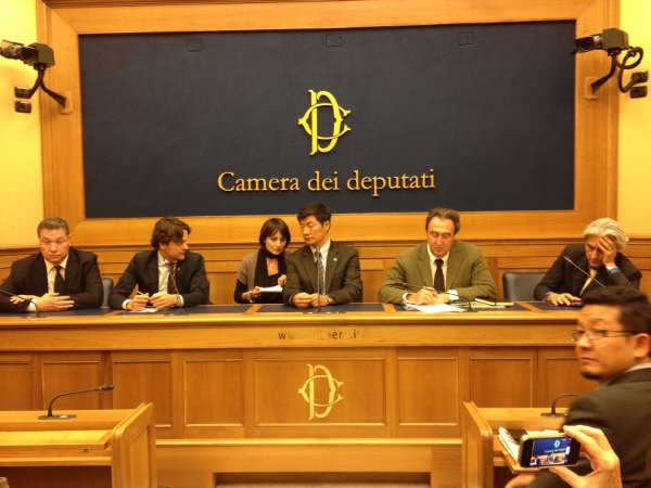 Press Conference at Italian Parliament: Matteo Mecacci MP, Sikyong Dr. Lobsang-Sangay and Gianni Vernetti MP