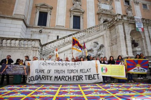 Manifestazione a Roma per i diritti umani in Tibet