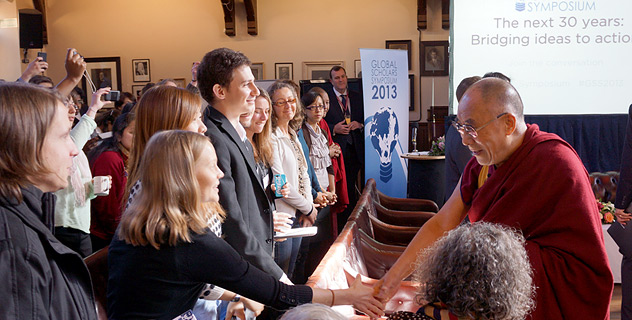 His Holiness with Cambridge students