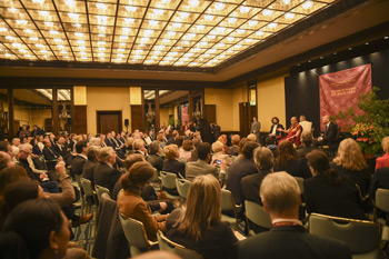 His Holiness the Dalai Lama speaking at an event organized by Friends for a Friend in Frankfurt, Germany on May 16, 2014. Photo/Manuel Bauer