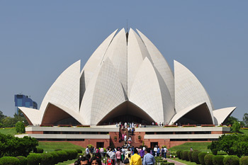 The Lotus Temple, venue for His Holiness the Dalai Lama's talk in New Delhi, India on January 16, 2015.
